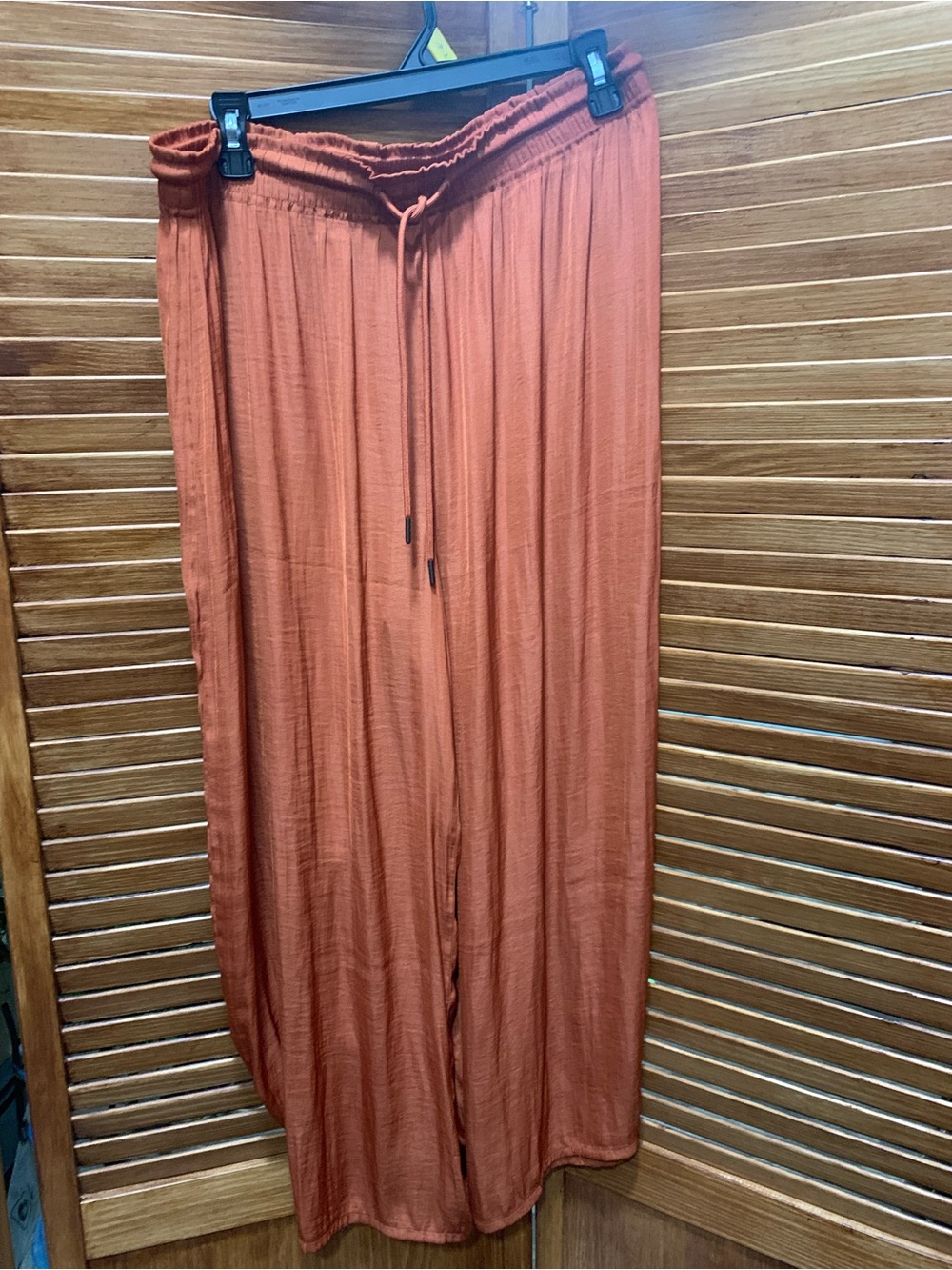 Rachel Zoe Burnt Orange Elastic Waist Wide-Leg Pants